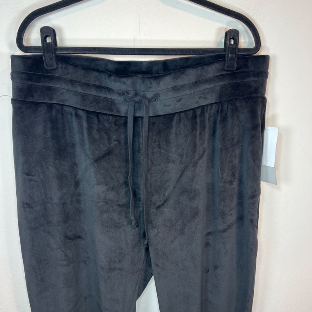 Z by Zella Velour Joggers Pants Black Cozy Stretch Pull On Athleisure NEW Sz 2XL - Picture 2 of 13